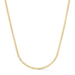 18K Cadena Oro Amarillo Barbada Hueca Ancho: 2Mm Largo: 50Cm