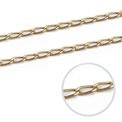 18K Cadena Oro Amarillo Bilbao 40Cm Hueca 2 Mm