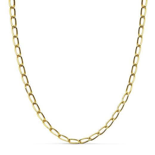 18K Cadena Oro Amarillo Bilbao Hueca 4 Mm -50Cm