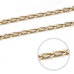 18K Cadena Oro Amarillo Bilbao Hueca 45Cm Ancho 2.5 Mm
