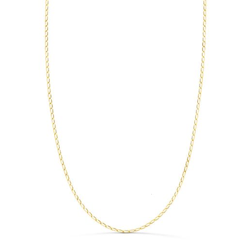 18K Cadena Oro Amarillo Bilbao Maciza Ancho: 1Mm Largo: 50Cm