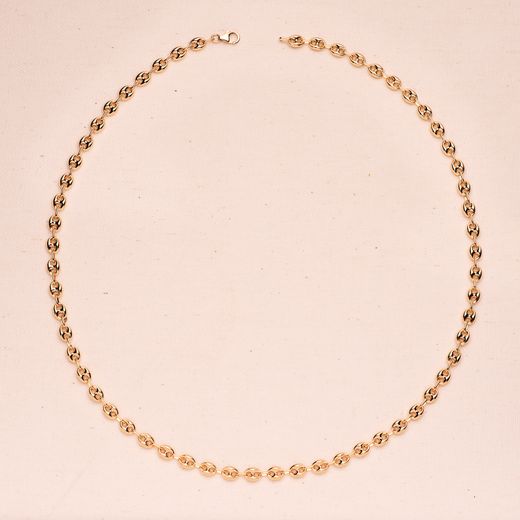 18K Cadena Oro Amarillo Calabrote Hueca Ancho: 8X6Mm. Largo: 60Cm
