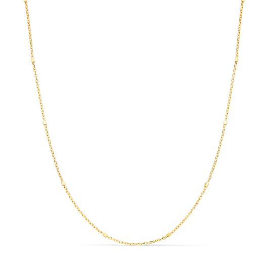 18K Cadena Oro Amarillo Combinada Hueca 38 Cm 1Mm