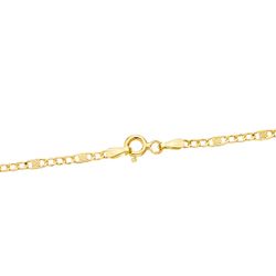 18K Cadena Oro Amarillo Combinada Hueca 3X1. Largo 45Cm Ancho 2 Mm