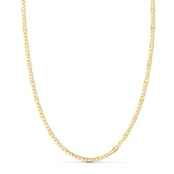 18K Cadena Oro Amarillo Combinada Hueca 3X1. Largo 50Cm Ancho 2 Mm