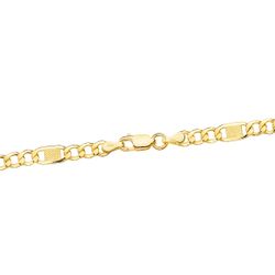 18K Cadena Oro Amarillo Eslabones Huecos 3X1. Largo 60Cm Ancho 5 Mm