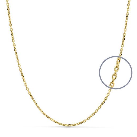 18K Cadena Oro Amarillo Forzada 40Cm Hueca 1.50 Mm