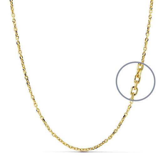 18K Cadena Oro Amarillo Forzada 60Cm Hueca 2 Mm