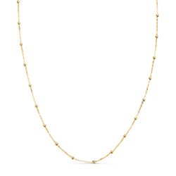 18K Cadena Oro Amarillo Forzada Con Bolas De 2 Mm. Ancho: 0,5 Mm Largo: 45Cm