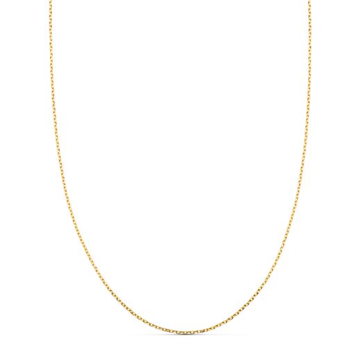 18K Cadena Oro Amarillo Forzada Maciza Ancho: 0.75 Mm Largo: 45Cm