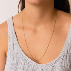 18K Cadena Oro Amarillo Forzada Maciza Ancho: 1.9Mm Largo: 60Cm