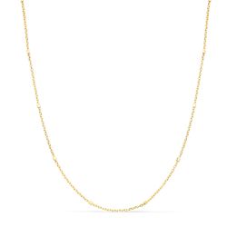18K Cadena Oro Amarillo Hueca Combinada Forzada Y Cubos. Largo 40Cm Ancho 1 Mm