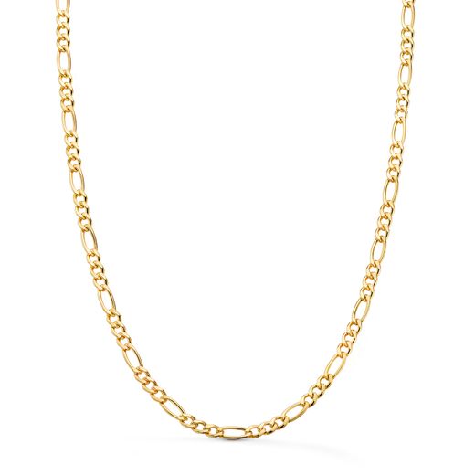 18K Cadena Oro Amarillo Hueca Eslabon Tipo Cartier Ancho 4 Mm Largo 60Cm
