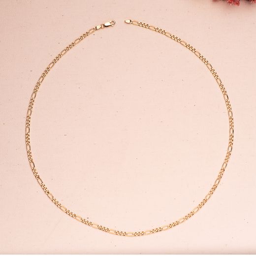 18K Cadena Oro Amarillo Hueca Eslabon Tipo Cartier Ancho 4 Mm Largo 60Cm