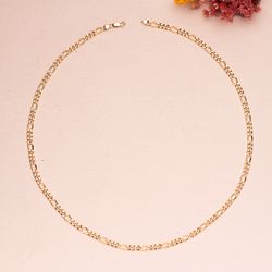18K Cadena Oro Amarillo Hueca Eslabon Tipo Cartier Ancho 4.5 Mm Largo 60Cm