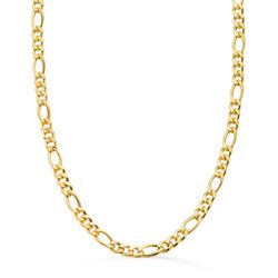 18K Cadena Oro Amarillo Hueca Eslabon Tipo Cartier Ancho 5.5 Mm Largo 60Cm