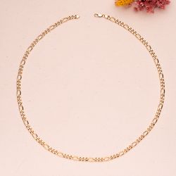 18K Cadena Oro Amarillo Hueca Eslabon Tipo Cartier Ancho 5.5 Mm Largo 60Cm