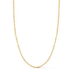 18K Cadena Oro Amarillo Hueca Forzada. Ancho: 1,2 Mm. Largo: 40 Cm
