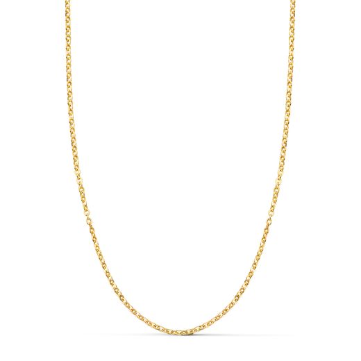 18K Cadena Oro Amarillo Hueca Forzada. Ancho: 1,2 Mm. Largo: 45 Cm