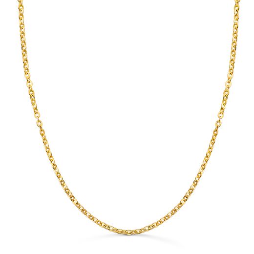 18K Cadena Oro Amarillo Hueca Forzada Ancho: 2Mm Largo: 40Cm