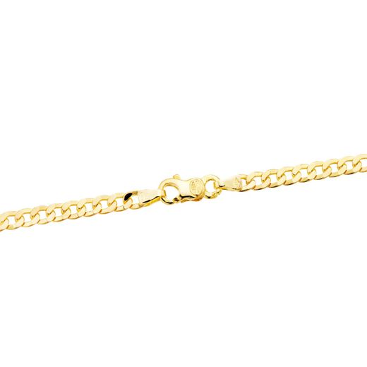 18K Cadena Oro Amarillo Maciza Barbada Largo 60Cm Ancho 3.75 Mm