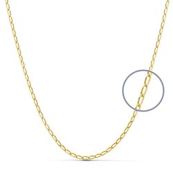 18K Cadena Oro Amarillo Maciza Bilbao 40Cm 1.7 Mm