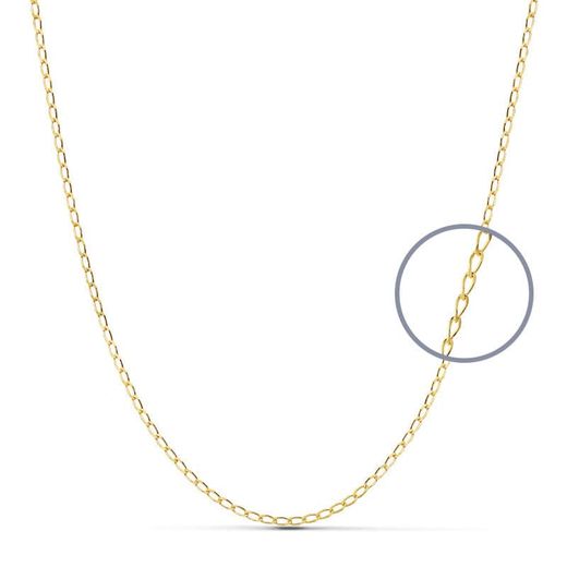 18K Cadena Oro Amarillo Maciza Bilbao 45Cm 0.9 Mm