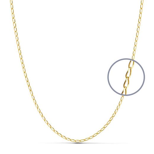 18K Cadena Oro Amarillo Maciza Bilbao 60Cm 1.2 Mm