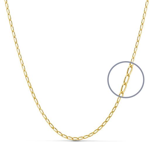 18K Cadena Oro Amarillo Maciza Bilbao 60Cm 1.7 Mm
