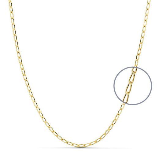 18K Cadena Oro Amarillo Maciza Bilbao 60Cm 2 Mm