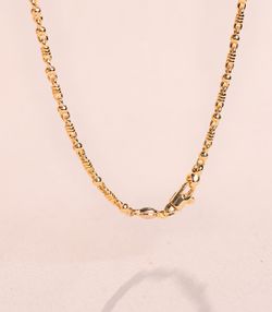 18K Cadena Oro Amarillo Maciza Bola Y Detalle Brillo. Ancho: 2,7 Mm Largo: 60Cm