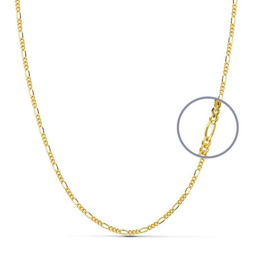 18K Cadena Oro Amarillo Maciza Cartier 3X1 60Cm 1.7 Mm