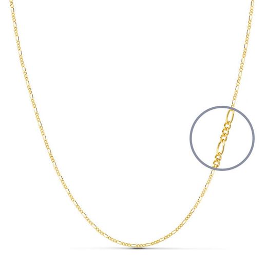 18K Cadena Oro Amarillo Maciza Cartier 40Cm 1 Mm
