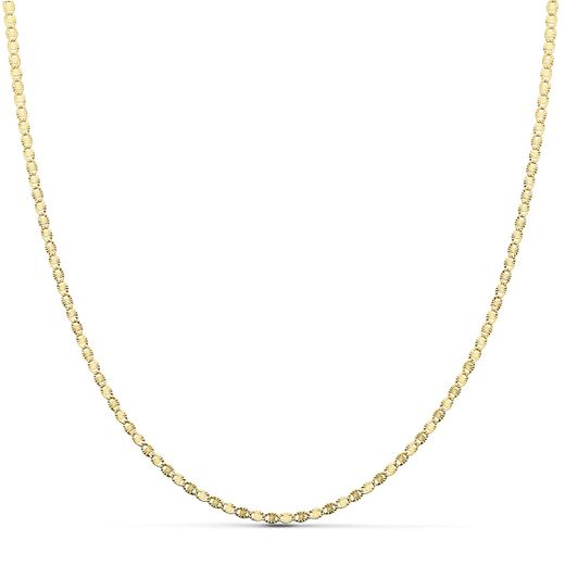18K Cadena Oro Amarillo Maciza Diamantada 1.5 Mm 45Cm