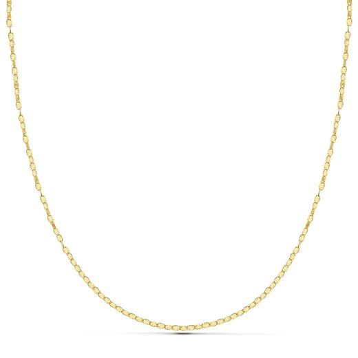 18K Cadena Oro Amarillo Maciza Diamantada 40Cm 1.5 Mm