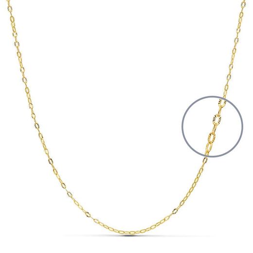 18K Cadena Oro Amarillo Maciza Forzada 40Cmx1 Mm