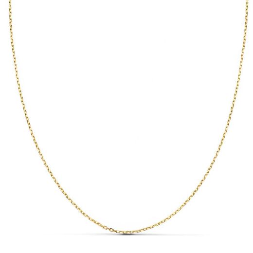 18K Cadena Oro Amarillo Maciza Forzada 50Cm 0.06 Mm