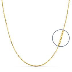 18K Cadena Oro Amarillo Maciza Forzada 60Cm Ancho 1.5 Mm