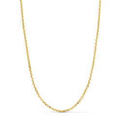 18K Cadena Oro Amarillo Maciza Forzada Eslabon Tallado. Ancho: 2,3 Mm Largo: 60Cm