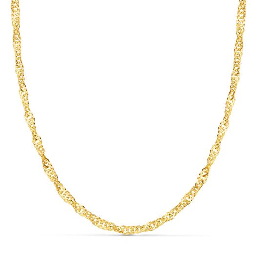 18K Cadena Oro Amarillo Maciza Singapur 50Cm 4 Mm