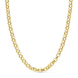 18K Cadena Oro Amarillo Rolo Hueca 45Cm 5.5 Mm