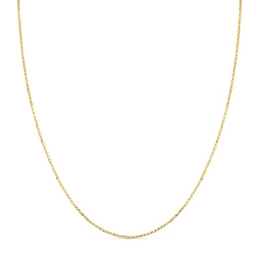 18K Cadena Oro Amarillo Rolo Hueca Diamantada Ancho: 1Mm. Largo: 40Cm