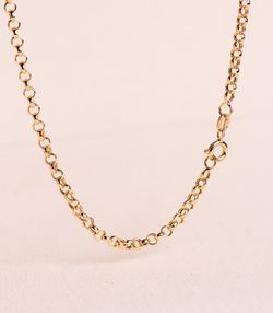 18K Cadena Oro Amarillo Rolo Hueco Ancho: 3 Mm. Largo: 50Cm Cierre Reasa