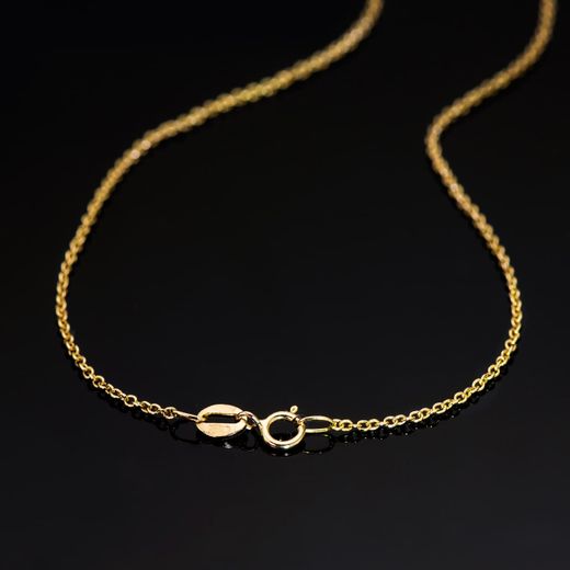 18K Cadena Oro Amarillo Rolo Maciza Ancho: 1,2Mm Largo: 40Cm