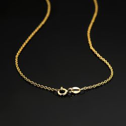 18K Cadena Oro Amarillo Rolo Maciza Ancho: 1.2Mm Largo: 50Cm