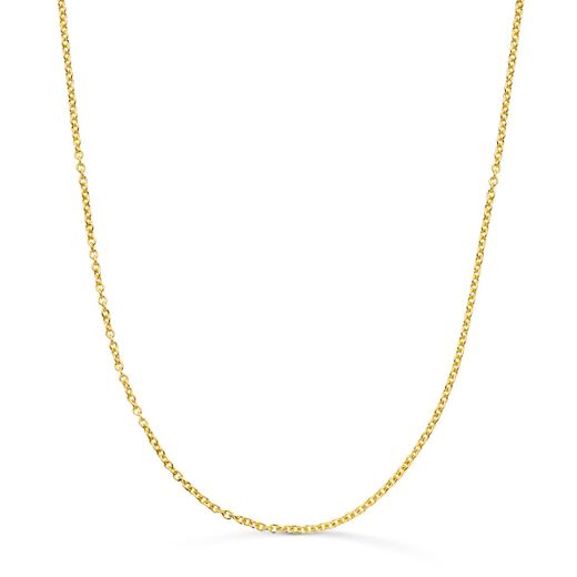 18K Cadena Oro Amarillo Rolo Maciza Ancho: 1.2Mm Largo: 50Cm