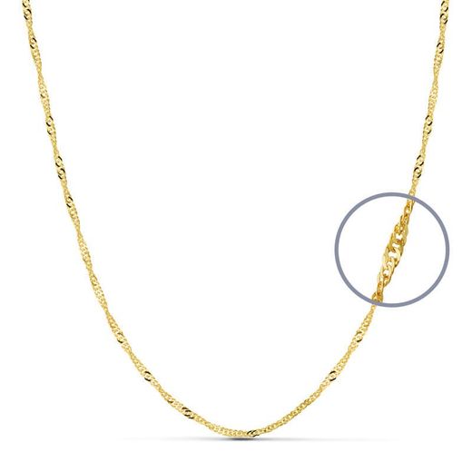 18K Cadena Oro Amarillo Singapur 50Cm 2Mm