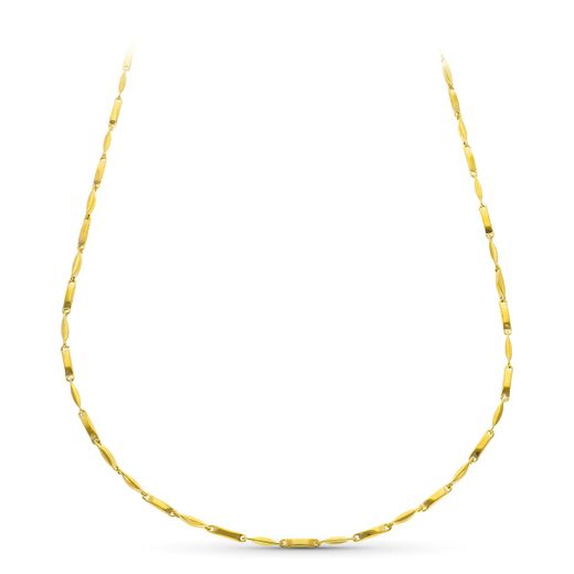 18K Cadena Oro Amarillo Tramos Hueca 60Cm 2.5 Mm