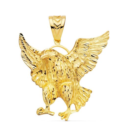 18K Colgante Aguila Calva Americana Oro Amarillo 49X47 Mm