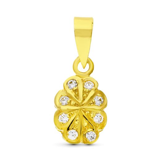 18K Colgante Circonita Oro Amarillo 13X8 Mm